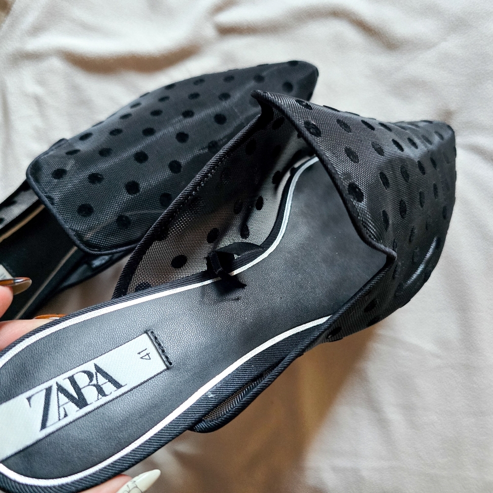 Zara Black Polka Dot Flats - Picture 5 of 7